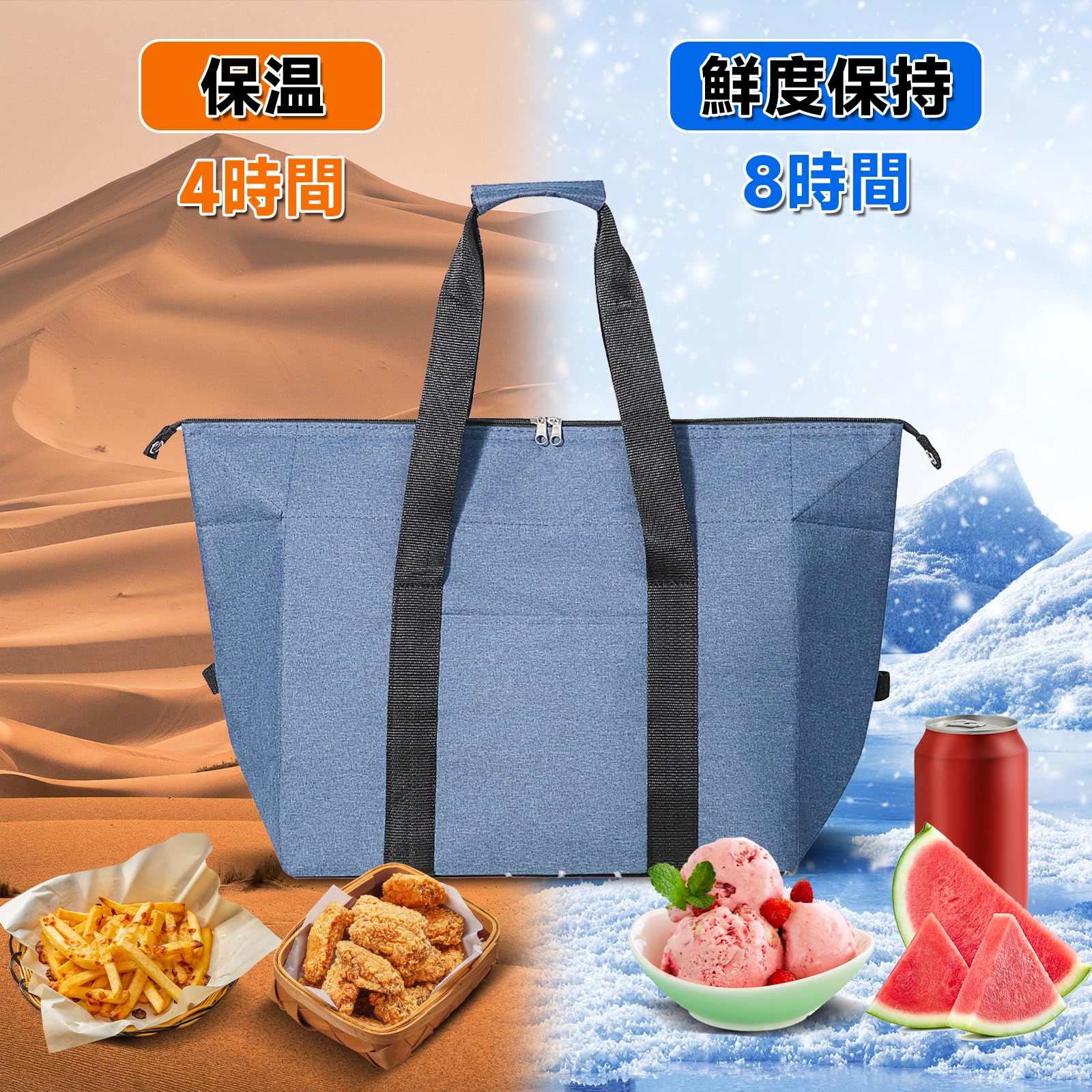 Amazon | 保冷バッグ 大容量 20L 折りたたみ式 トート型 軽量 手提げ